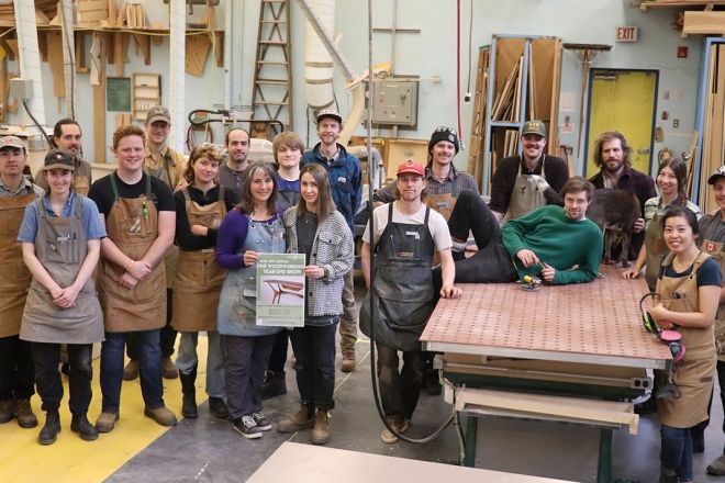 Students and instructors in the Selkirk College Fine Woodworking Program are busy putting the finishing touches on the semester at Nelson’s Silver King Campus.