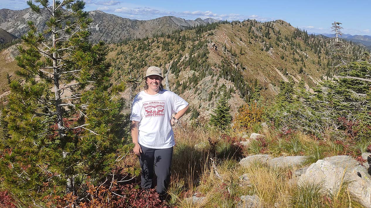 Validctorian Charlie Murdoch in the mountains