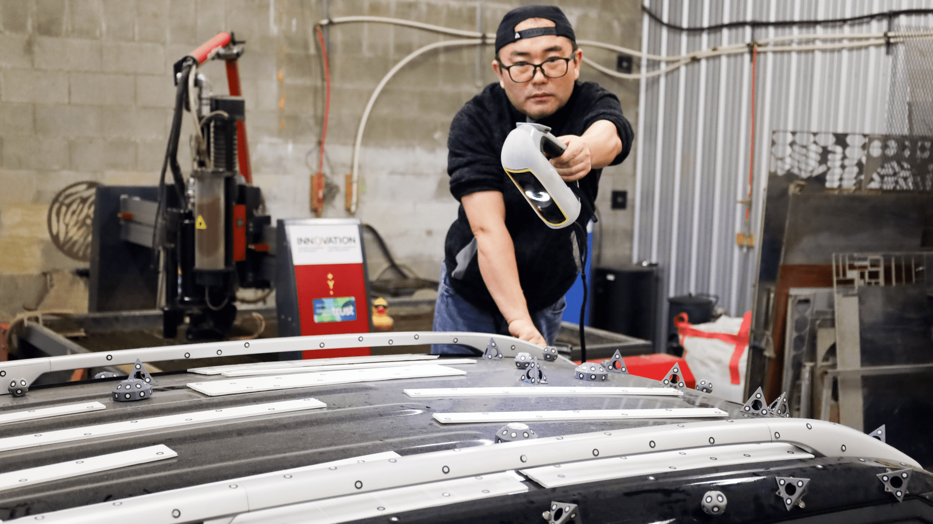 Student with scanner