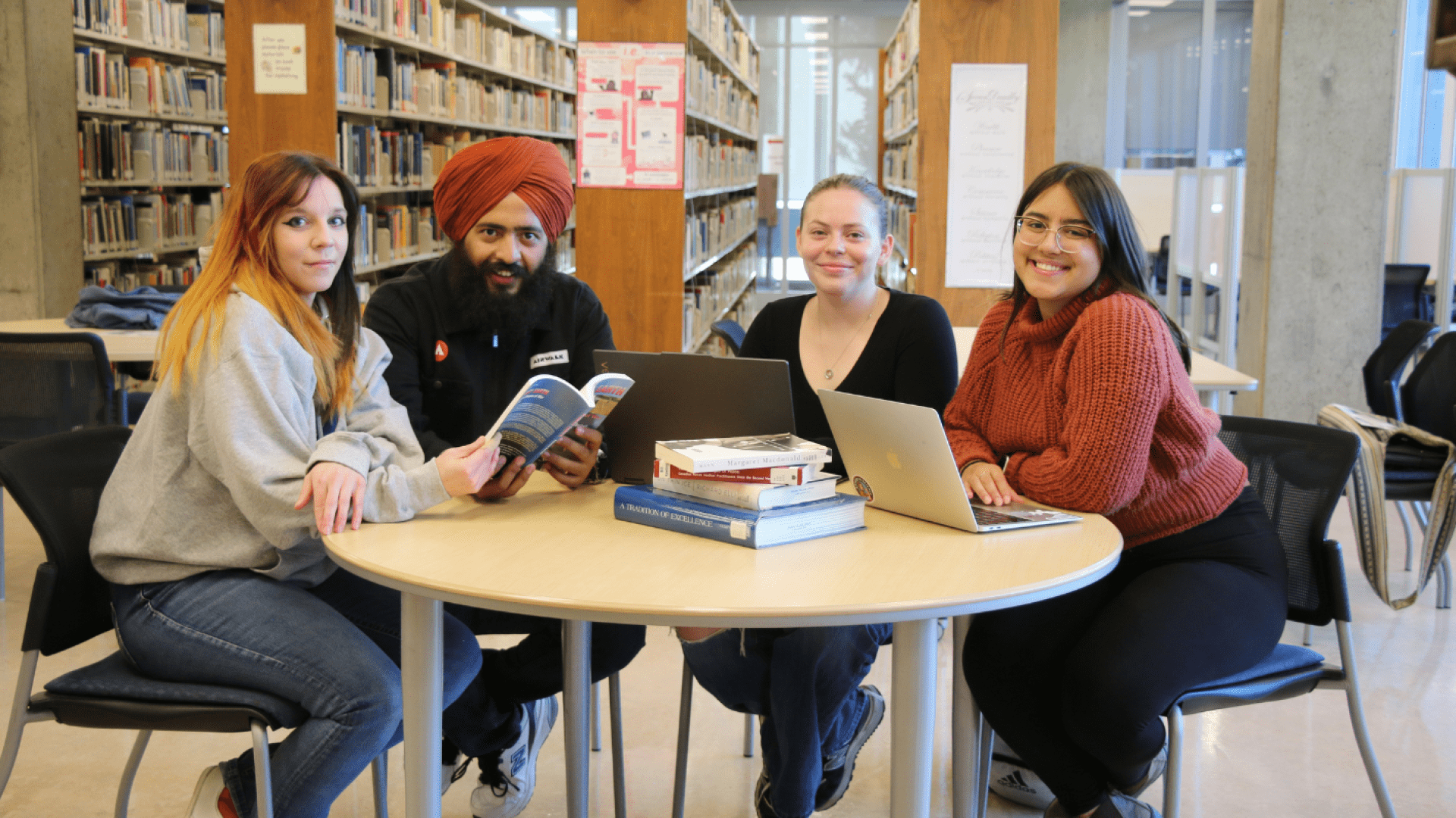 students sitting at a table