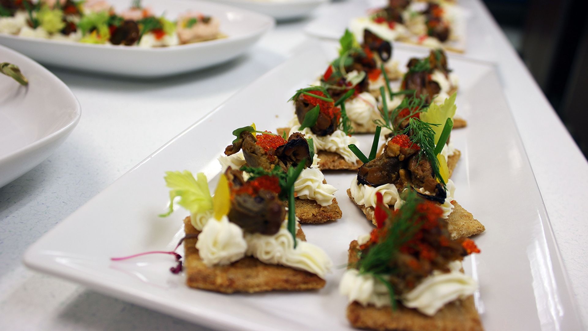 A plate of hors d'oeuvres