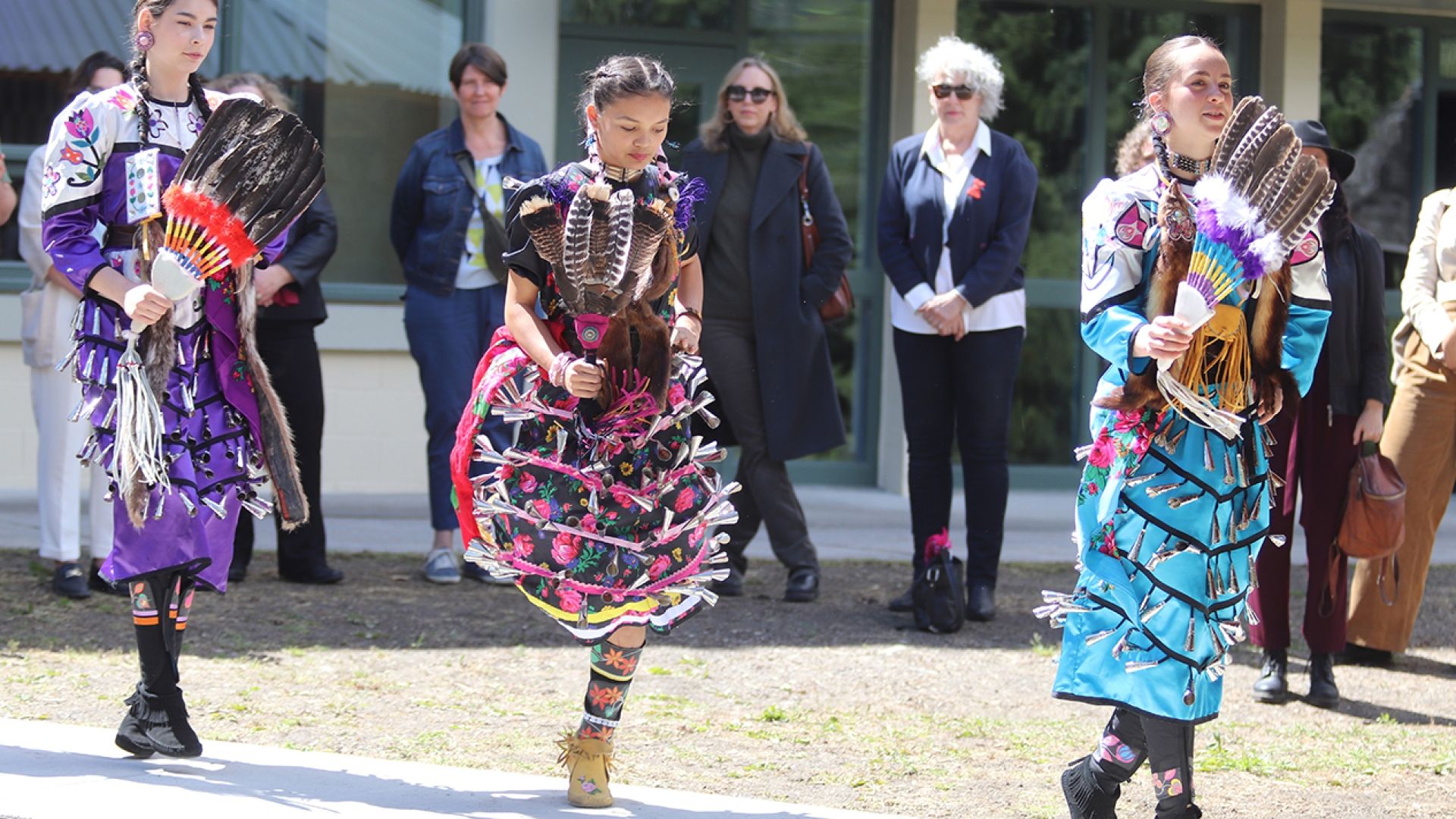 Young dancers at the Tenth Street Indigenous Gathering Space opening