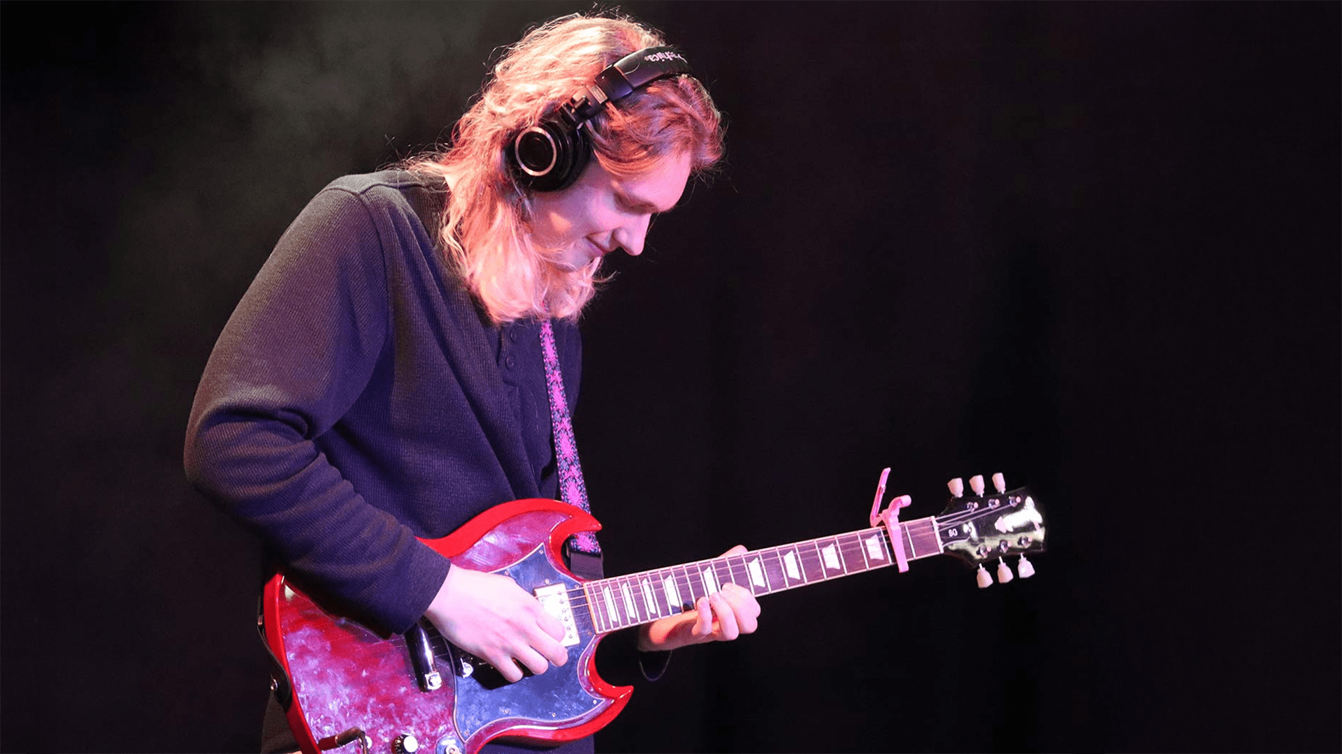 Selkirk College music student Phoenix sings on stage