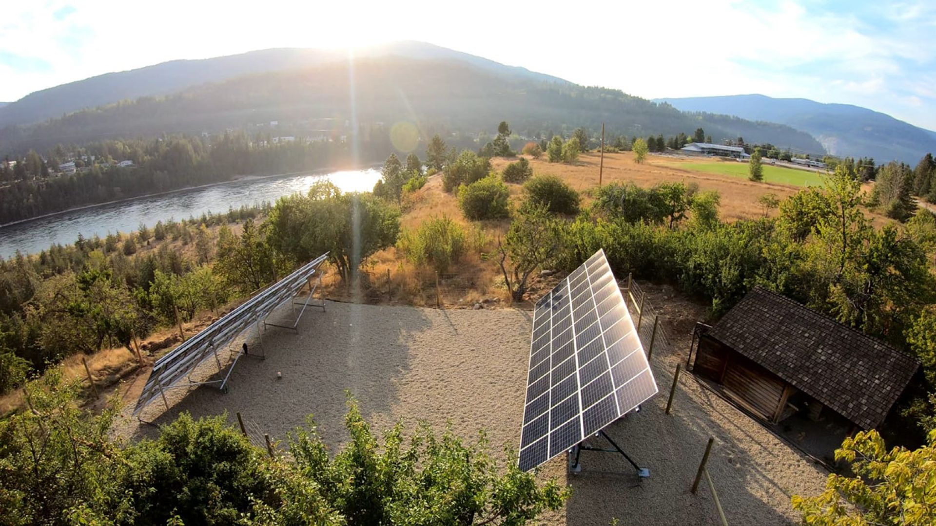 Solar panels on a sunny day