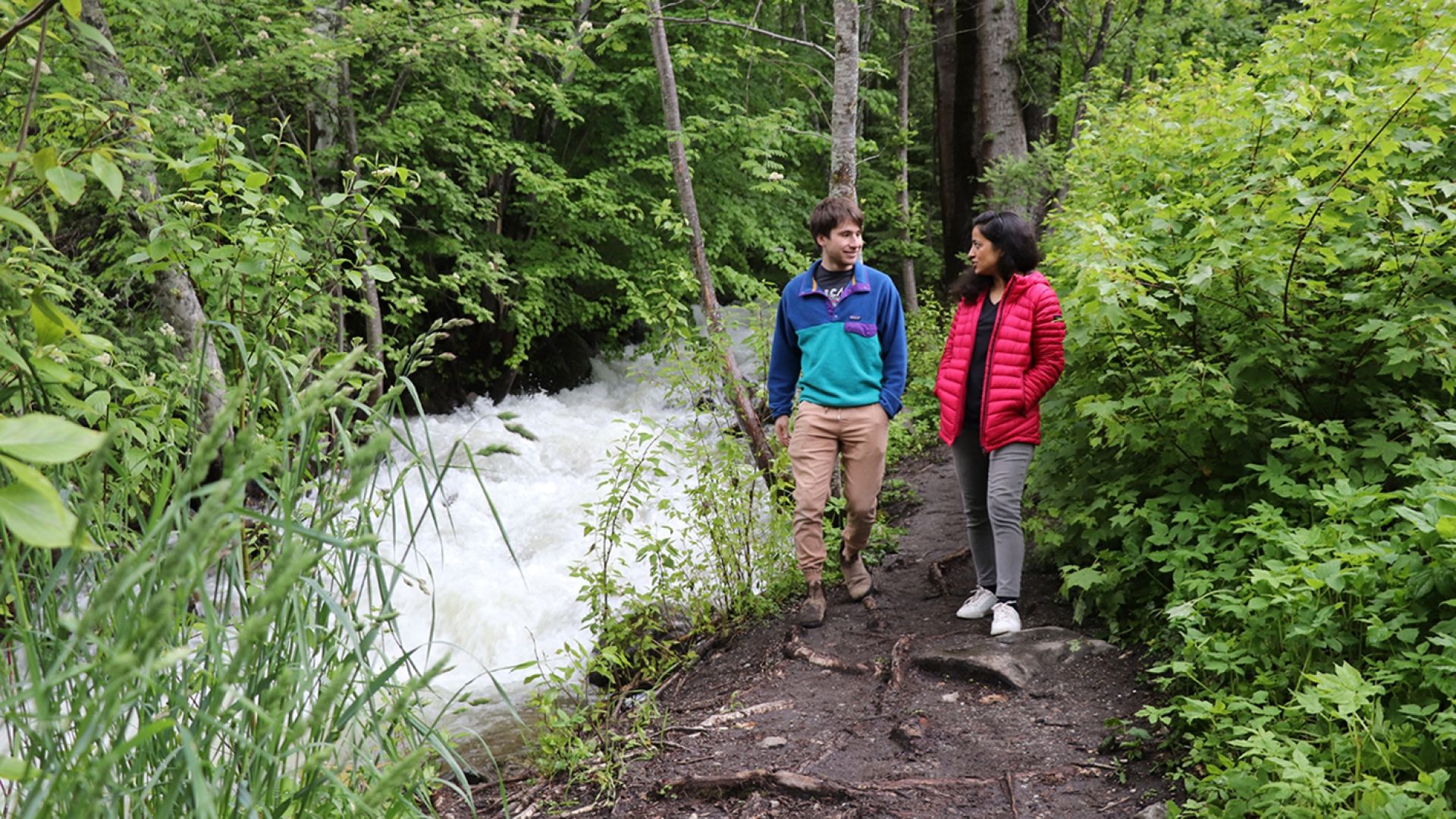 Students walking the trails near Tenth Street Campus