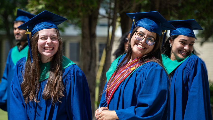 Students smiling at Convocation