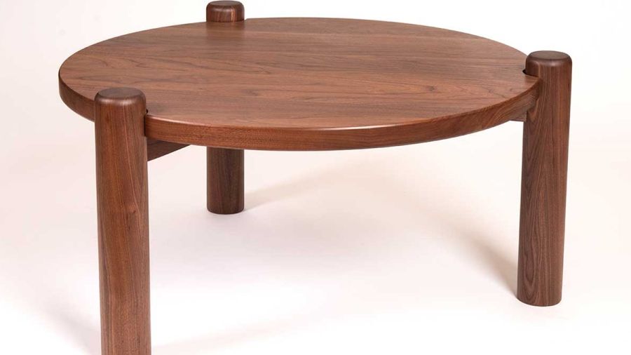 A handmade wood table