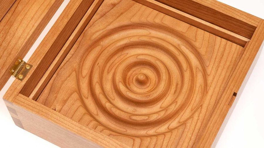 Paulina Erchova Wooden Box, Swirl Circle Inside