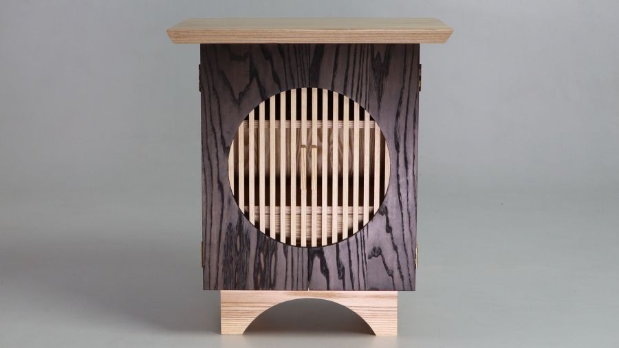 An image of a handmade wooden cabinet