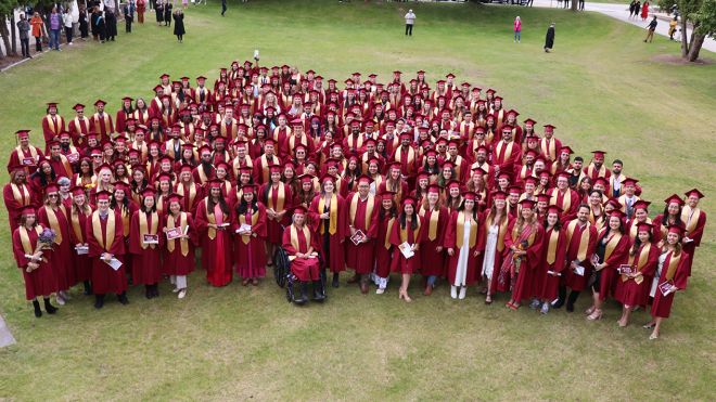 Selkirk College graduating class from morning ceremony