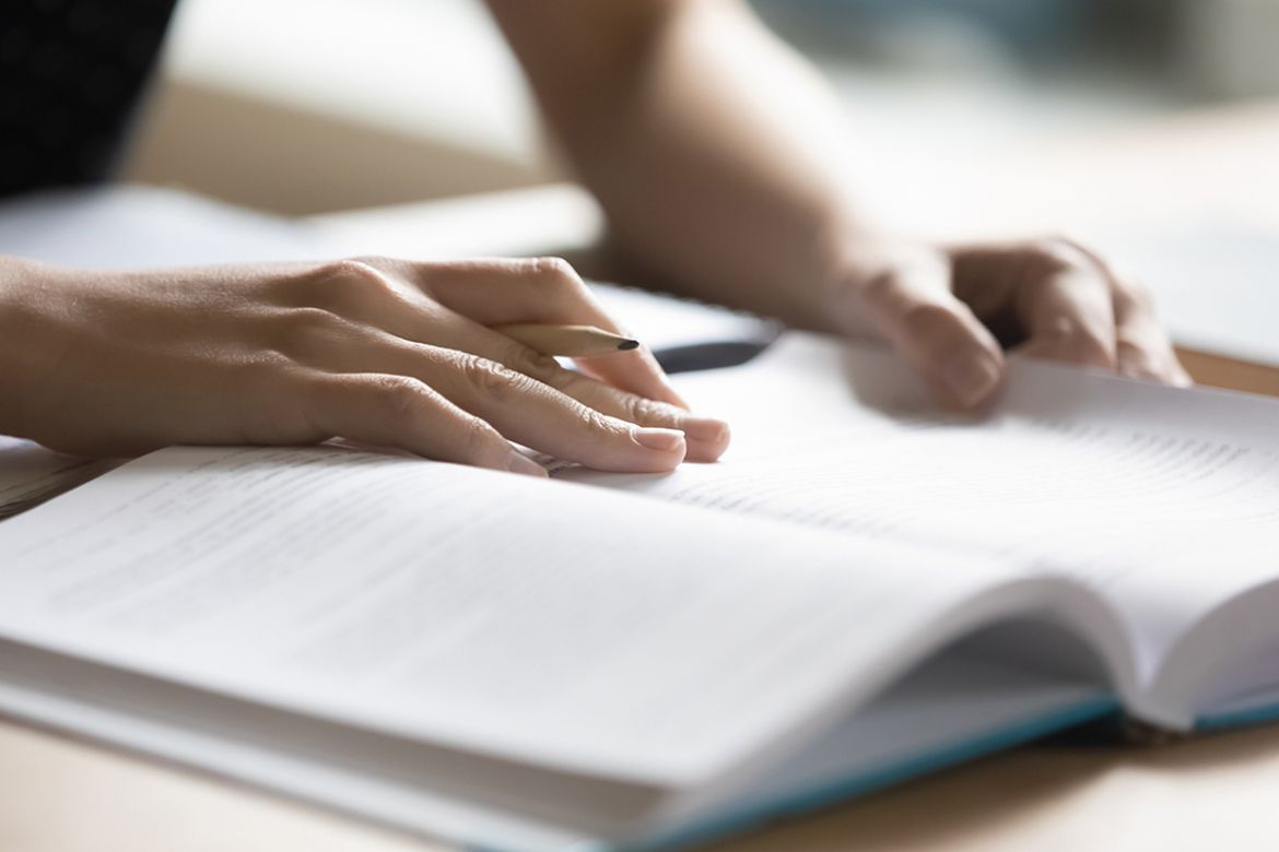 A student with a textbook