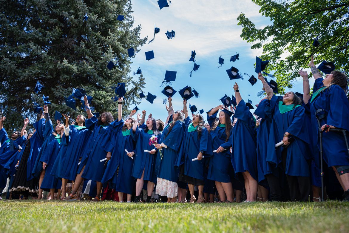 Students throw their caps at Convocation