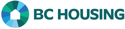 A blue and green circle next to the words "BC Housing"