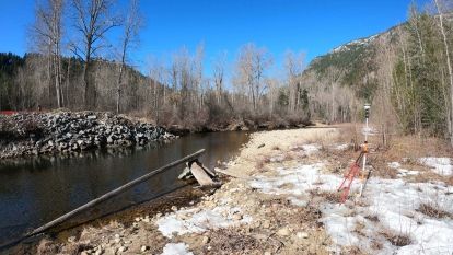 Pieces of equipment on a riverbank
