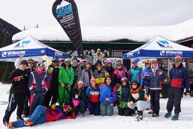 Group of Ski Program students at Whitewater for the SROAMazing Race